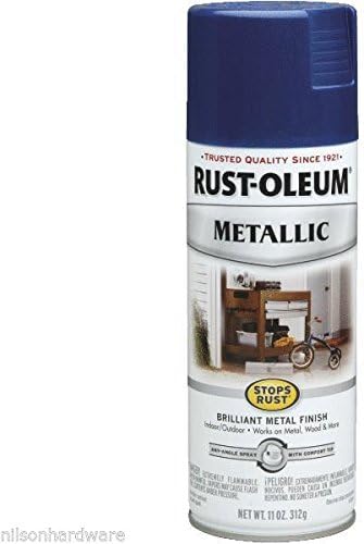 6 Pk 11 Oz Cobalt Blue RustOleum Stops Rust Metallic Spray Paint 7251-830
