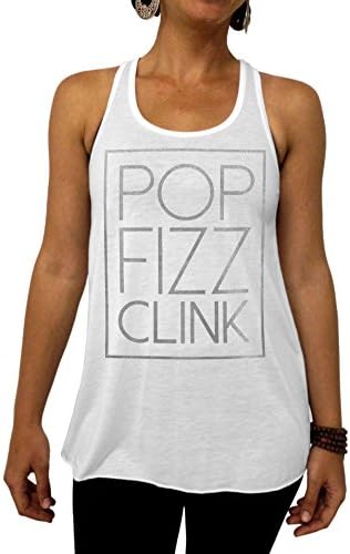 Pop Fizz Clink Flowy Tank Top - XX-Large White Silver Ink