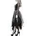 Scorpiuse Halloween Zombie Bride Costume Ghost Graveyard Corpse Bride Dress for Adult Women (XL) Black
