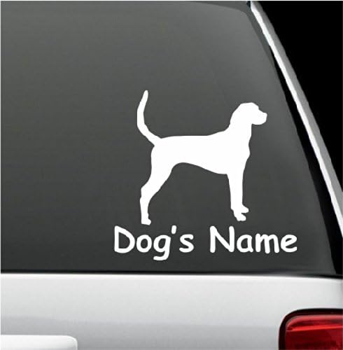 Personalized american foxhound Dog Name Decal Window Sticker Decal for Car Window 5" X 6"