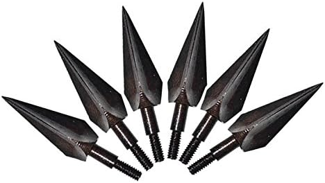 Albertu 6Pcs Black Archery Broadheads Unification Screw-in 150 Grain Arrowheads for Hunting Arrows