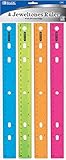 BAZIC Jeweltones Color Ruler, 12 Inches, 1 Pack of 4 Rulers