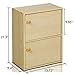Furinno Pasir 2 Tier Bookcase with 2 Door/Round Handle, Steam Beech