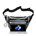 Shiny Neon Fanny Bag for Women Rave Festival Hologram Bum Travel Waist Pack (Black)