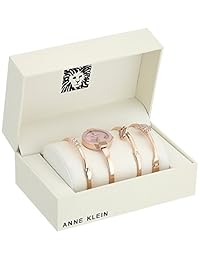 anne klein de la mujer aleación de metal y de cuarzo reloj de vestir, color rosa tono dorado (modelo: AK   3262rgst)