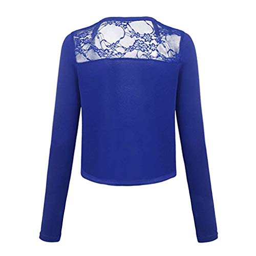 image for GHrcvdhw Women's Stylish Sexy Long Sleeve Solid Coat Lace Hollow Out C
