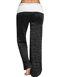 Roselux - Pantalones de yoga para mujer, elásticos, cómodos, de cintura alta, con cordón