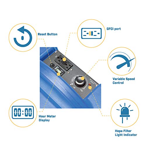 BlueDri 4 Pack BDAS550BL Negative Machine Airbourne Cleaner HEPA