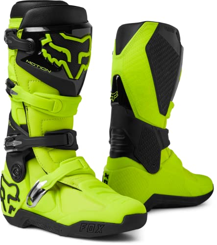 Fox Racing - Motion Stiefel - Erwachsene Unisex - Motocross-Stiefel, Reitstiefel, Offroad-Stiefel, Schutzstiefel, Leuchtgelb, 10