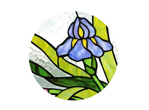 Yolic Tiffany Stained Glass Flowers Garden Window/Wall Panels 16" X 24"