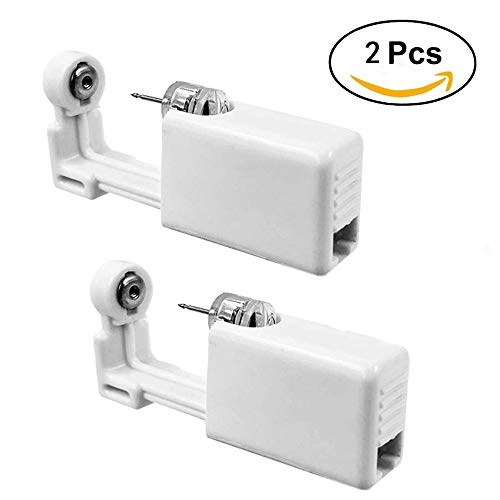 Romlon Ear Piercing Gun, 2 Pack Disposable Self Piercing Gun Kit with Alcohol Pad Sterile Ear Stud Gun Body Tool for Piercing Kit Piercing Supplies