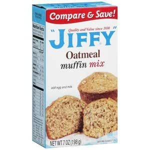 Jiffy oatmeal muffin Mix 7oz (072486002809)
