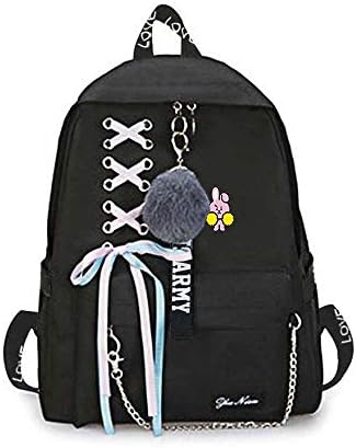 BTS BT21 Backpack Bangtan Boys Student School Bookbag Cartoon Printing Shoulder Travel Bag for Teenagers Daypack (Color 6)
