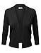 JJ Perfection Women's Basic 3/4 Sleeve Open Front Cropped Cardigan