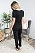 Cinyifaan Women's V Neck Casual Loose Long Jumpsuits Romper Playsuit with Belt,Medium,Black