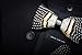 RBOCOTT Leather Feather Handmade Pre-tied Bow tie and Brooch Sets for Men(2)