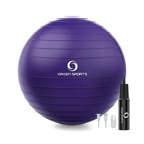 Exercise Fitness Swiss Yoga Ball - Anti Burst Extra thick with Hand Pump for Home Gym - Birthing Ball for Yoga, Pilates…