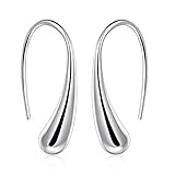 NYKKOLA Fashion Classic Jewellery 925 Solid Silver Teardrop Hoop Earrings