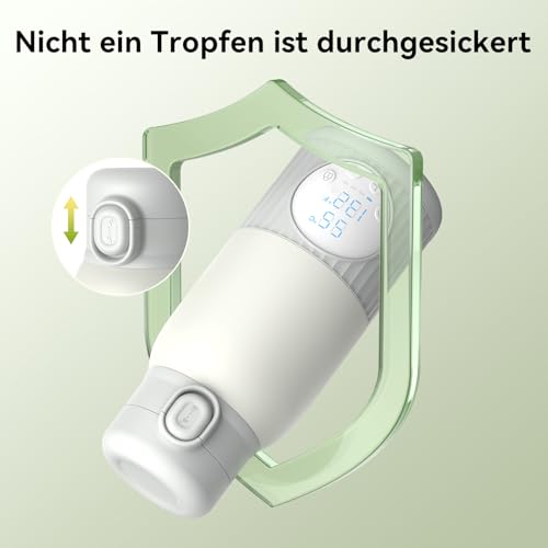 APZOKI Portable Bottle Warmer Baby On the Go Battery 380 ml for Breast Milk Water 10000 mAh Quick Heating Precise Temperature Control 100 W Long Battery Life USB-C Charging Leak-Proof Gift