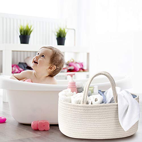 image for UBBCARE Baby Diaper Caddy Organizer Cotton Rope Storage Basket Nursery