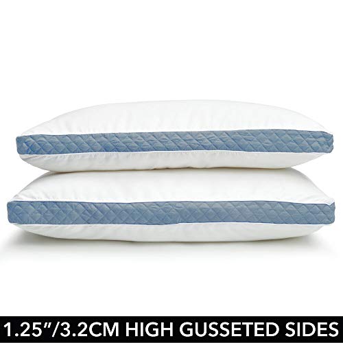 mDesign King Size Gusseted Quilted Bed Pillow Set Premium Quality and Hypoallergenic Pillows