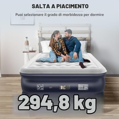Materasso Gonfiabile Matrimoniale con Pompa Integrata 195x137x46cm