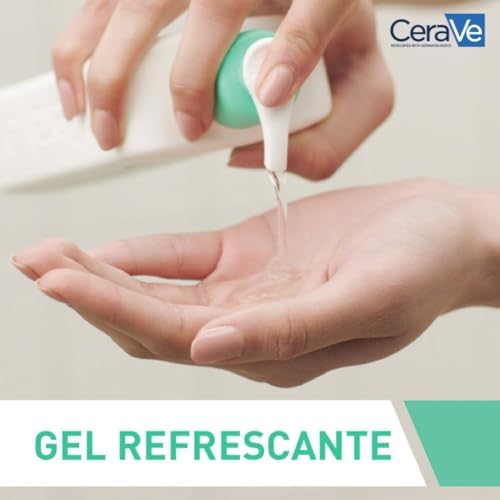 Gel de limpeza espumante, para peles normais a oleosas, remove o excesso de óleo e sujidade, enriquecido com ceramidas essenciais, niacinamida e ácido hialurónico, adequado para rosto e corpo, 473 ml