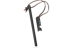 überleben Kräftig Ferro Rod Fire Starter for Survival w/Multi-Tool Fire Striker - 1/2" Thick Fire Steel, 20,000 Strikes - Waterproof Flint and Steel Camping Fire Starter w/Lanyard