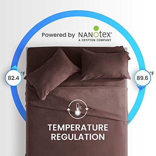 SLEEP ZONE Super Soft Queen Bed Sheets Set 4 Piece Cooling Fitted