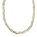 Amberta 925 Sterling 3 Tone Silver 5 mm Herringbone Chain Necklace Length 18