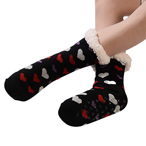 Connia Hot Women Christmas Cotton Socks Winter Mandatory Thicker Plus Velvet Wool Anti-Slip Floor Carpet Daily Socks (Free Size, A1) - Thumbnail 4