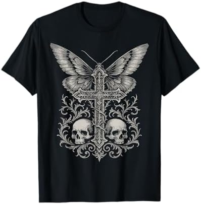 Amazon.com: Y2K Grunge Aesthetic Alt Goth Skull Cross Gothic Brown