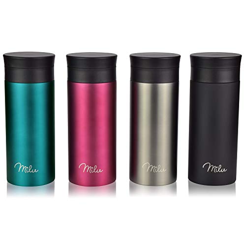 Milu Edelstahl Thermobecher to go - 350ml, 450ml - 100% Auslaufsicher â Trinkbecher, Teeflasche Thermosflasche Autobecher doppelwand Isolierung - 360°-Trinköffnung (Grün, 350ml) – Bild 7