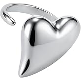 Lumin Luna Heart Shape Ring for Women, Gold or Silver Plated, US Size 7