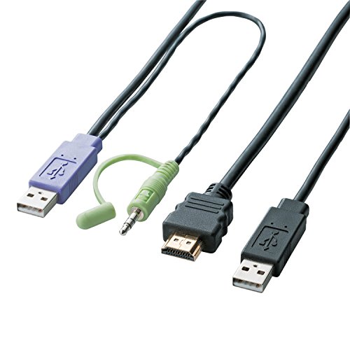 Elecom 2 Port PC Switch KVM for HDMI with Cables.