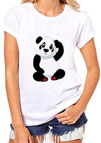SOMESUN Panda Printing T-Shirts Women Girls Plus Size Panda Print Tees Shirt Short Sleeve Cotton Blouse Tops