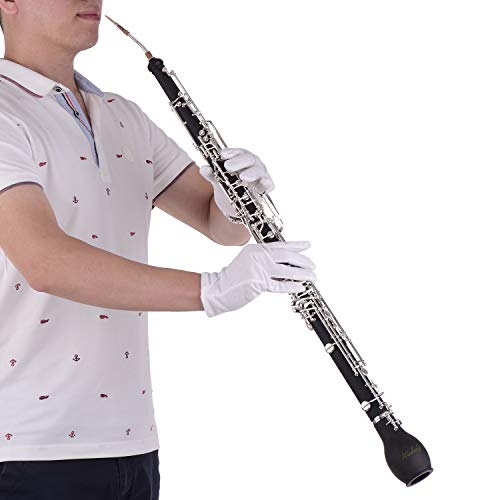 English Horn Alto Oboe,Muslady English Horn Alto Oboe F Key Synthetic Wood Body with Reed Gloves Cleaning Cloth Case Carry Mini Screwdriver