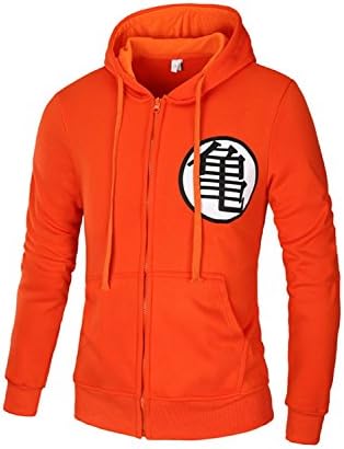 Japanese Anime Dragon Ball Z Kame Symbol Zip Hoodies Sweatshirt Costumes (Medium)