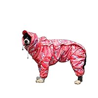 WLYANG Pet Dog Raincoat Dog Clothes Waterproof Raincoat for Dogs Suitable for Medium and Large Dogs Camouflage (30, Pink)