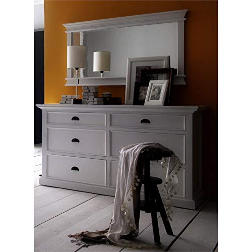 NovaSolo Halifax Pure White Mahogany Wood 6-Drawer Dresser