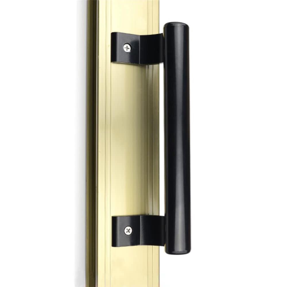WANLIAN-Aluminum Alloy Sliding Door Handle, Black, 200mm x 25mm, Modern Elegant Style, Ambidextrous, Indoor and Outdoor Use