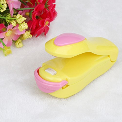 Hotsale! Voberry Bag Heat Sealer,Portable Mini Heat Sealing Machine Impulse Sealer Seal Packing Plastic Bag Kit for Food Saver (Yellow)
