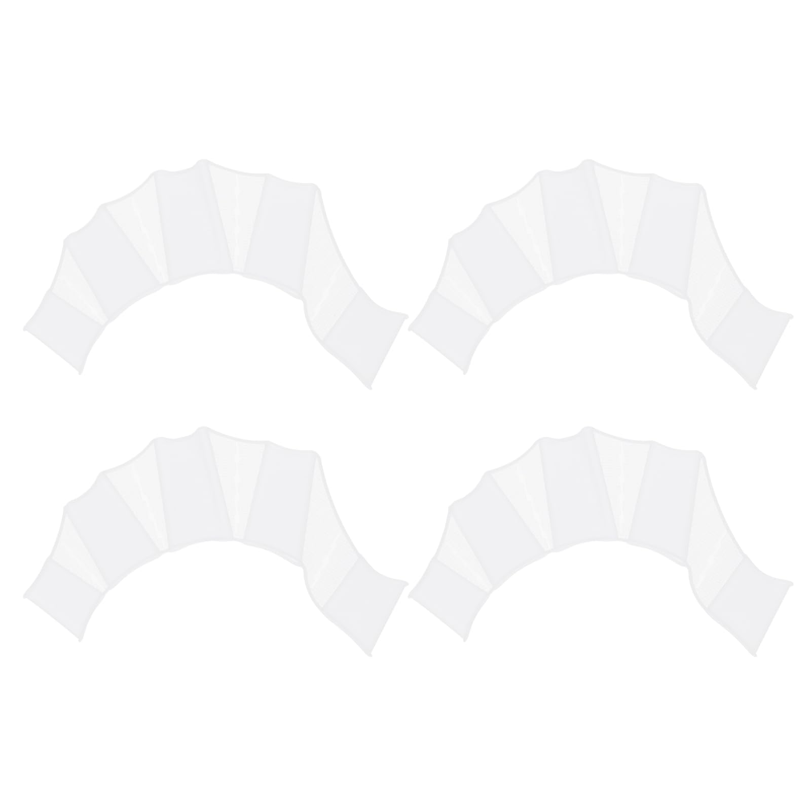 PATIKIL Silicone Swimming Gloves, 2 Pair Webbed Swim Gloves Finger Frog Type Water Resistance Gear Paddle Fins for Aquatic Training, White, L