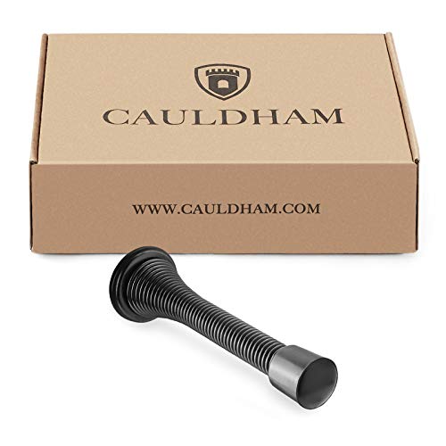 Cauldham 10 Pack Heavy-Duty Spring Door Stop - 3-1/8" Flexible Stopper with Rubber Bumper - Matte Black - Thumbnail 3