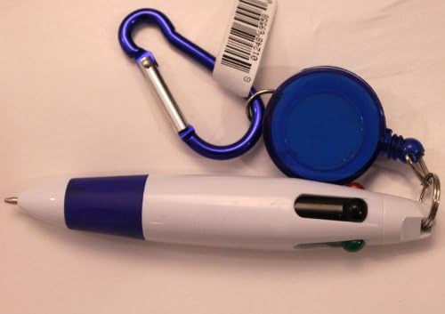 Retractable 4 Color Reel Pen Clip Carabiner Keychain