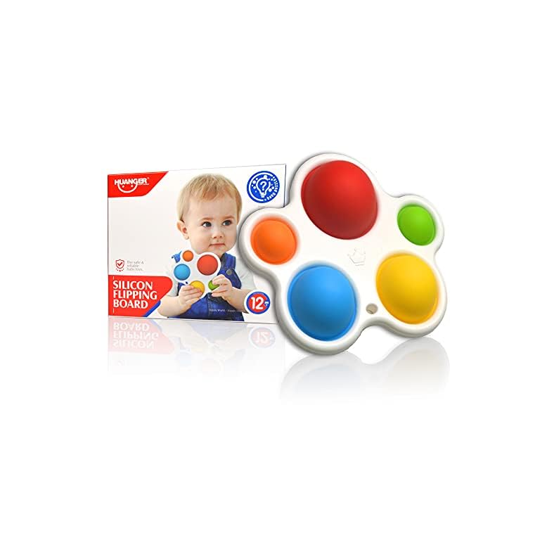Sensory Toys Dimple Toys Pop Bubble Fidget Toy, Silicone Flipping Board Grasp Toys Early Educational Toy, Stress Relief…