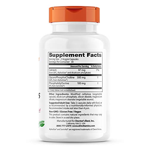 Doctor's Best Natural Brain Enhancers, Non-GMO, Vegan, Gluten Free, 60 Veggie Caps - Image 2