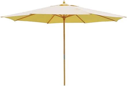 180g Sqm Anti Fade Polyester 13ft Outdoor Patio Wood Market Umbrella Uv30