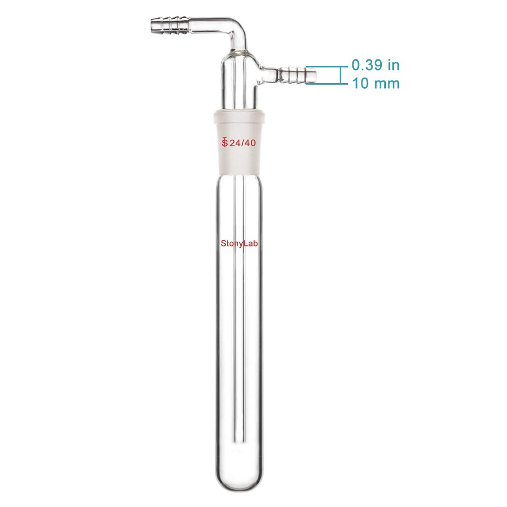 stonylab Glass Vacuum Cold Trap Bubbler with 10mm Serrated Hose, 225mm Length Below The 29/42 Joint - Image 3
