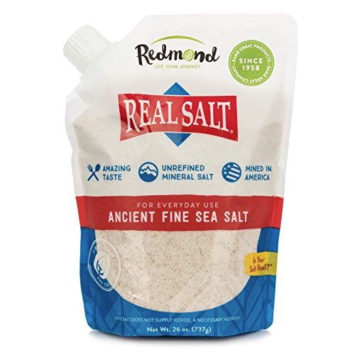 Amazon Com Redmond Real Sea Salt Natural Unrefined Gluten Free Fine 26 Ounce Pouch 1 Pack Grocery Gourmet Food